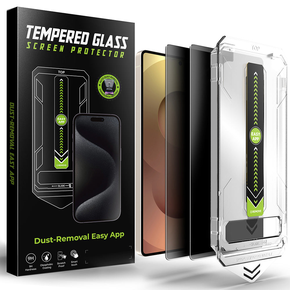 Pellicola protettiva per schermo Privacy Techsuit TitanGlass CrystalHD per Samsung Galaxy S25 Ultra S938, Vetro temperato, Full Glue, Set 2 pezzi