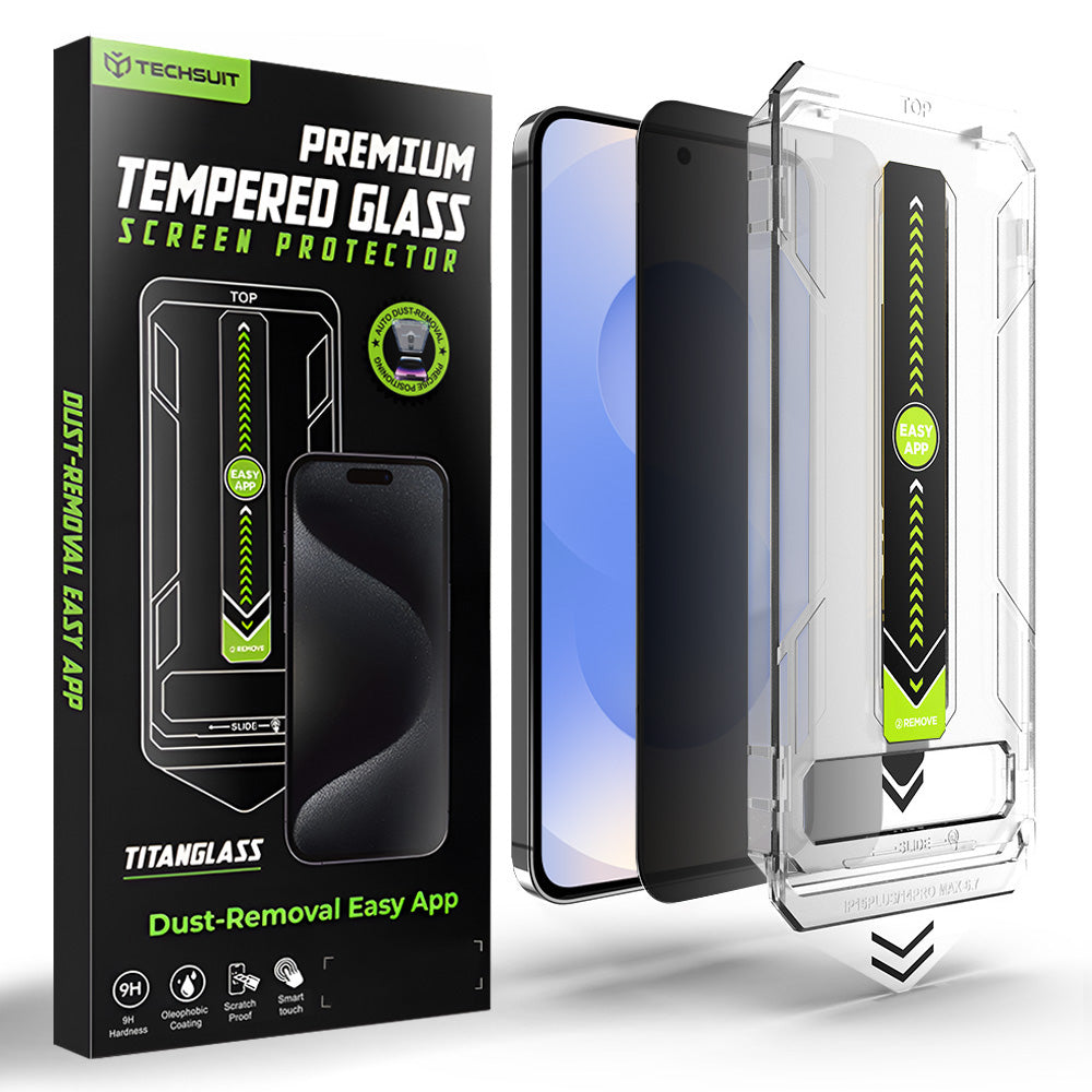 Pellicola Protettiva Schermo Privacy Techsuit TitanGlass CrystalHD per Samsung Galaxy S26, Vetro Temperato, Full Glue