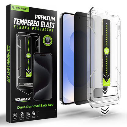 Pellicola Protettiva Schermo Privacy Techsuit TitanGlass CrystalHD per Samsung Galaxy S26, Vetro Temperato, Full Glue