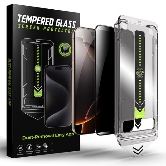 Pellicola protettiva per schermo Privacy Techsuit TitanGlass per Apple iPhone 16 / 15, Vetro temperato, Full Glue