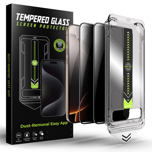 Pellicola Protettiva Schermo Privacy Techsuit TitanGlass per Apple iPhone 17 / 16 Pro, Vetro Temperato, Full Glue, Set 2 pezzi