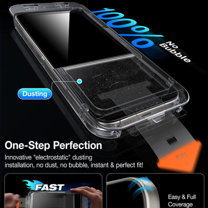 Pellicola Protettiva Schermo Privacy Torras GlassGo Install Master per Apple iPhone 16 Pro, Vetro Temperato, Full Glue