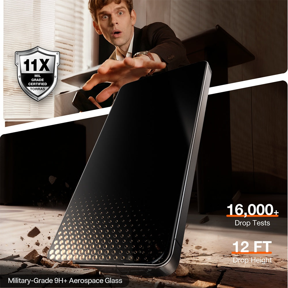 Torras GlassGo Install Master Privacy Screen Protector for Samsung Galaxy S26 Ultra S948, Tempered Glass, Full Glue