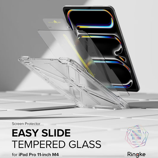 Pellicola protettiva per schermo Ringke Easy Slide per Apple iPad Pro 11 (2024), Vetro temperato, Full Glue