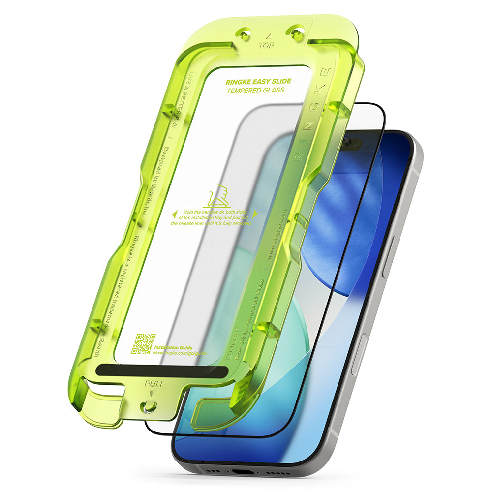 Pellicola protettiva per schermo Ringke Easy Slide per Apple iPhone 17 Pro, Vetro temperato, Full Glue, Set da 2 pezzi