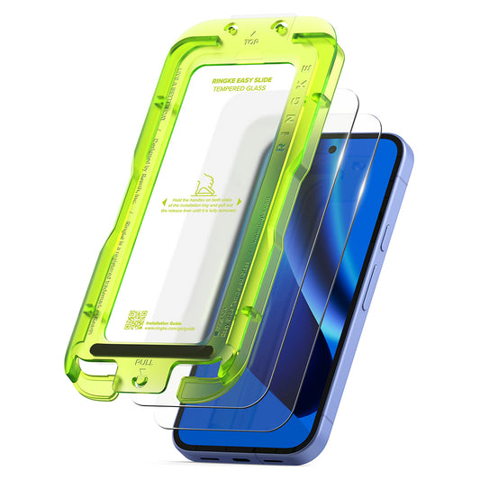 Pellicola protettiva per schermo Ringke Easy Slide per Google Pixel 10a, Vetro temperato, Full Glue, Set da 2 pezzi