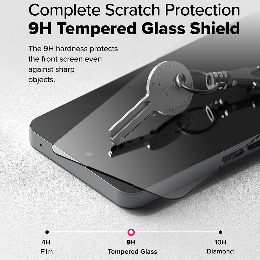 Pellicola protettiva per schermo Ringke Easy Slide per Nothing Phone (3a) / Phone (3a) Pro, Vetro temperato, Full Glue, Set da 2 pezzi