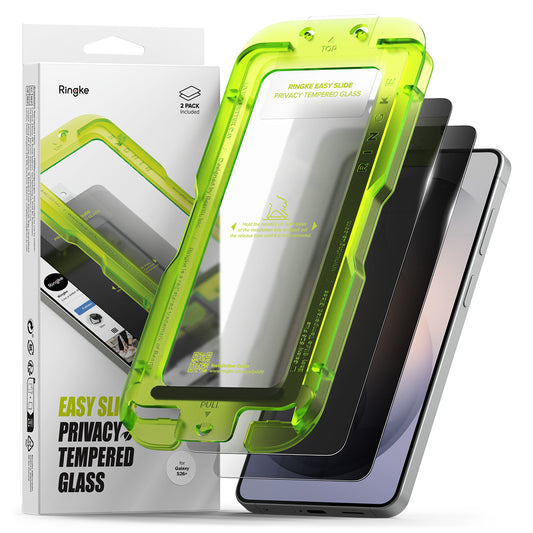 Ringke Easy Slide Screen Protector for Samsung Galaxy S26 Plus, Tempered Glass, Full Glue, Set of 2 Pieces, Black