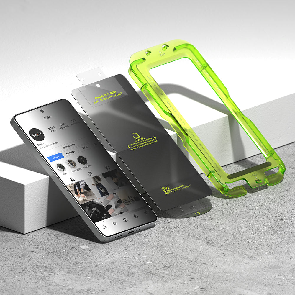 Pellicola Protettiva Schermo Ringke Easy Slide per Samsung Galaxy S26 Ultra S948, Vetro Temperato, Full Glue, Set 2 pezzi, Nera
