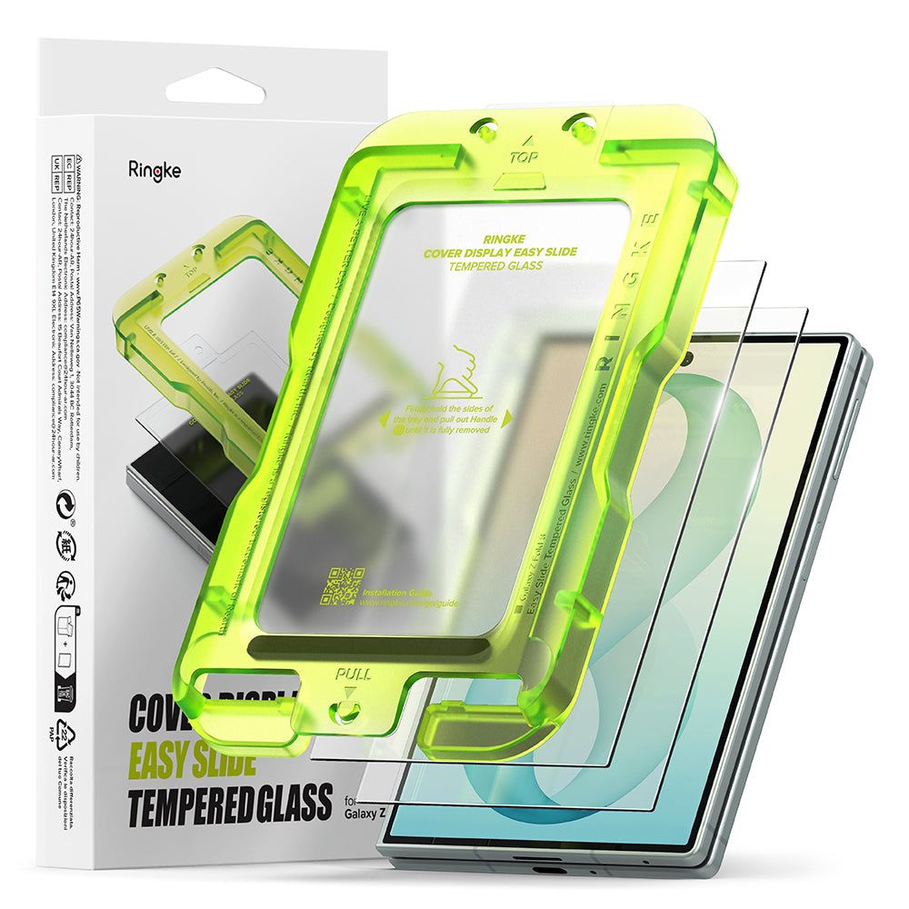 Pellicola protettiva per schermo esterno Ringke Easy Slide per Samsung Galaxy Z Fold8 F971, vetro temperato, adesivo completo, set da 2 pezzi
