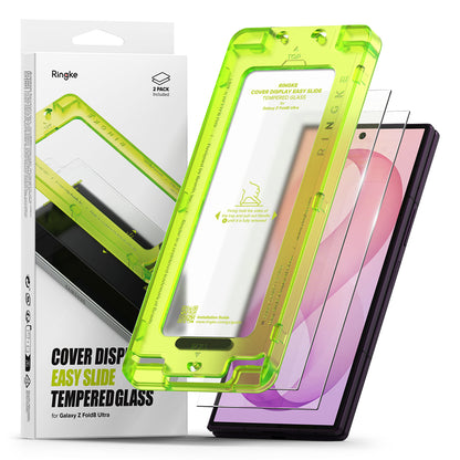 Pellicola protettiva per schermo esterno Ringke Easy Slide per Samsung Galaxy Z Fold8 Ultra F976, vetro temperato, adesivo completo, set da 2 pezzi