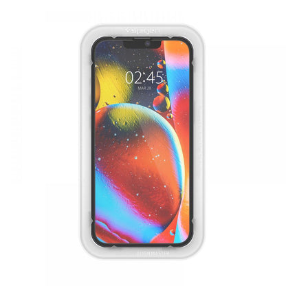 Pellicola Protettiva Schermo Spigen GlastR Align Master per Apple iPhone 17e / 16e / 14 / 13 Pro, Vetro Temperato, Full Glue, Nera AGL03725