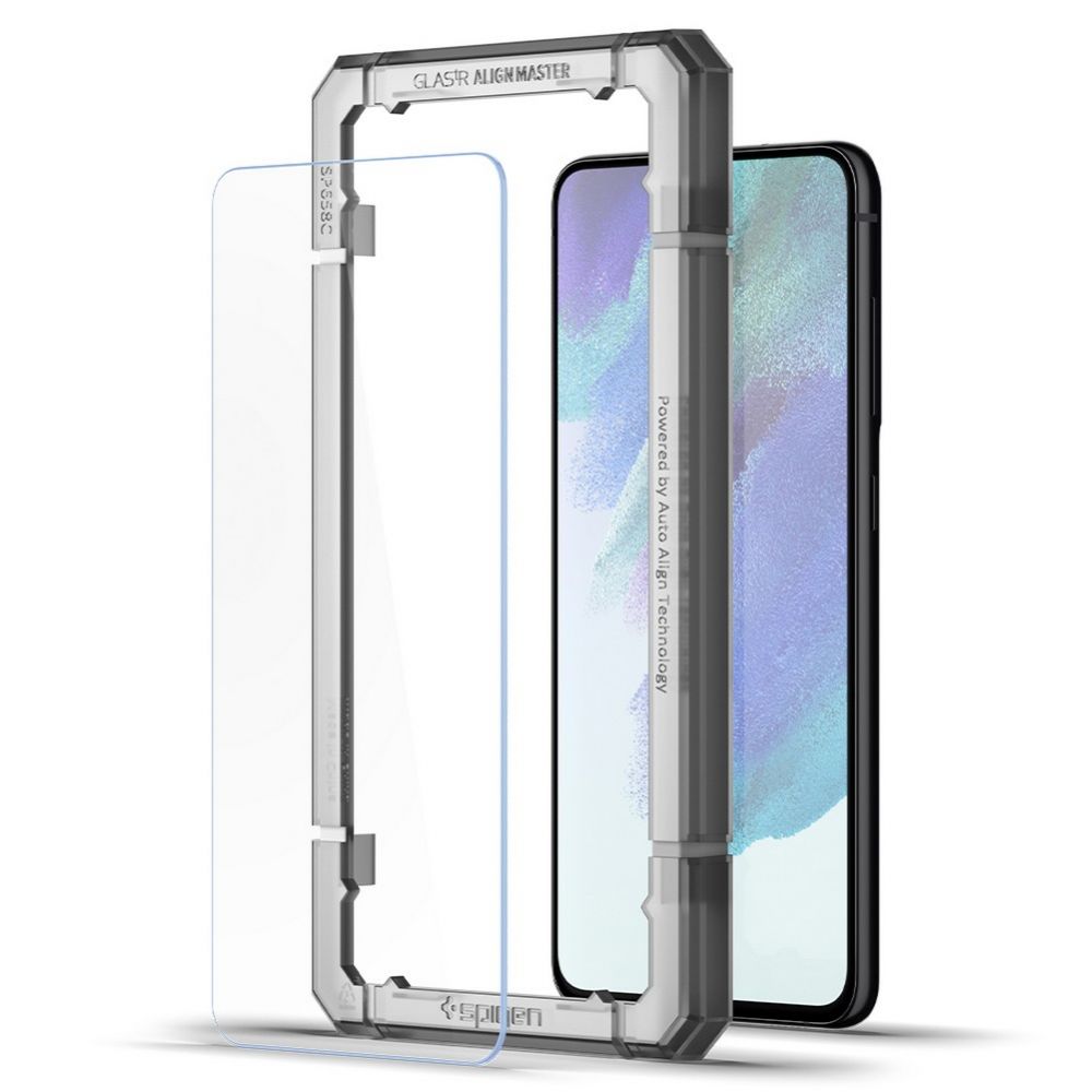 Pellicola Protettiva Schermo Spigen GlastR Align Master per Samsung Galaxy S21 FE 5G G990, Vetro Temperato, Full Glue, Set 2 pezzi AGL03088