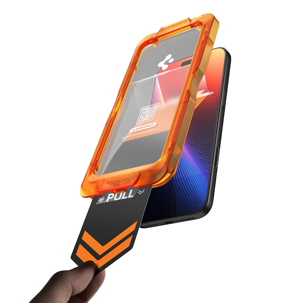 Pellicola protettiva per schermo Spigen GlastR AlignMaster S per Apple iPhone 18 Pro / 17 Pro, Vetro temperato, Full Glue, Set 2 pezzi AGL10105