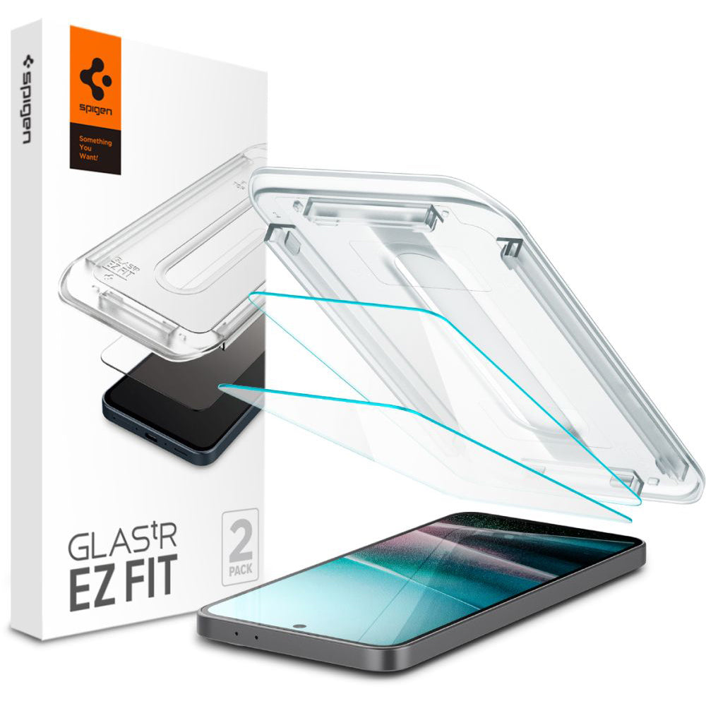 Pellicola protettiva per schermo Spigen GlastR EZ FIT per Samsung Galaxy A36 A366, Vetro temperato, Full Glue, Set 2 pezzi AGL09202