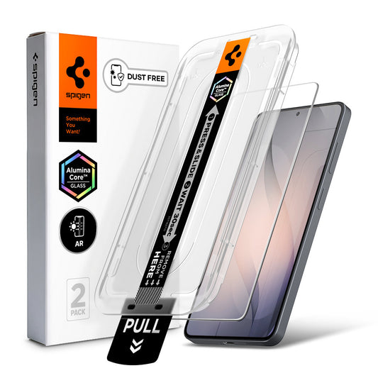 Pellicola protettiva per schermo Spigen GlastR EZ FIT Pro HD Anti-Riflesso per Samsung Galaxy S26 S942, Vetro Temperato, Colla Completa, Set da 2 pezzi