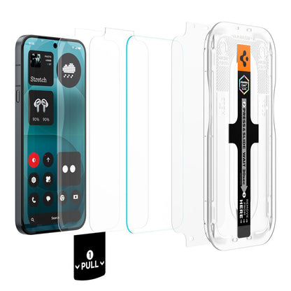 Pellicola protettiva per schermo Spigen GlastR EZ FIT Pro per Nothing Phone (4a) Pro, Vetro temperato, Full Glue, Set 2 pezzi AGL11681