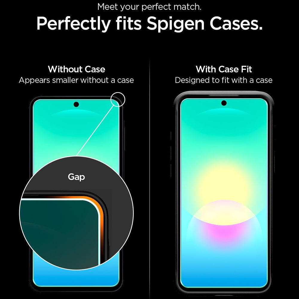 Pellicola protettiva per schermo Spigen GlastR EZ FIT Pro per Samsung Galaxy A27 5G, Vetro temperato, Colla completa, Set 2 pezzi AGL11809