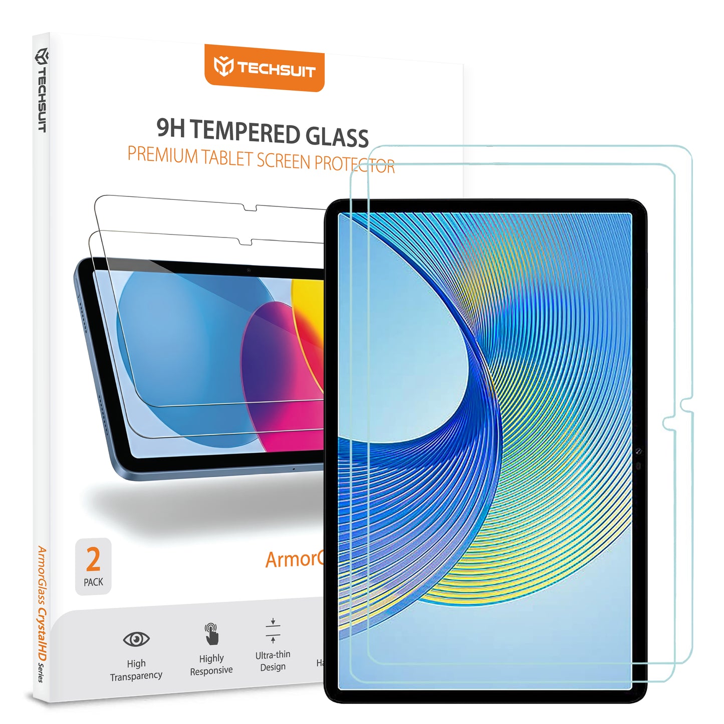 Techsuit ArmorGlass CrystalHD Screen Protector for Honor Pad X9a / X9, Tempered Glass, Full Glue, Set of 2 Pieces