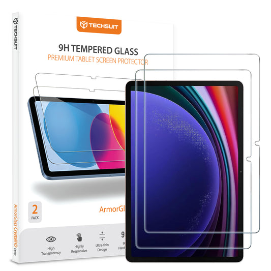 Techsuit ArmorGlass CrystalHD Screen Protector for Samsung Galaxy Tab S10 Lite / Tab S10 FE, Tempered Glass, Full Glue, Set of 2 Pieces