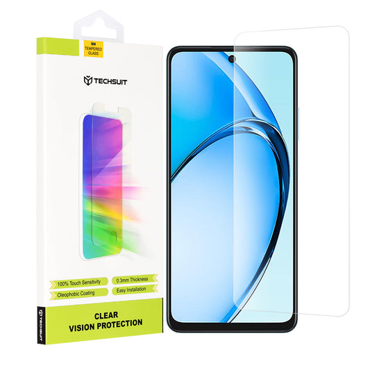 Techsuit Clear Vision Screen Protector for Oppo A60, Tempered Glass, Full Glue, Transparent