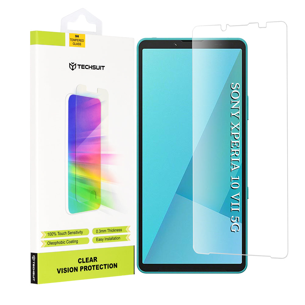 Pellicola protettiva per schermo Techsuit Clear Vision per Sony Xperia 10 VII, Vetro temperato, Full Glue