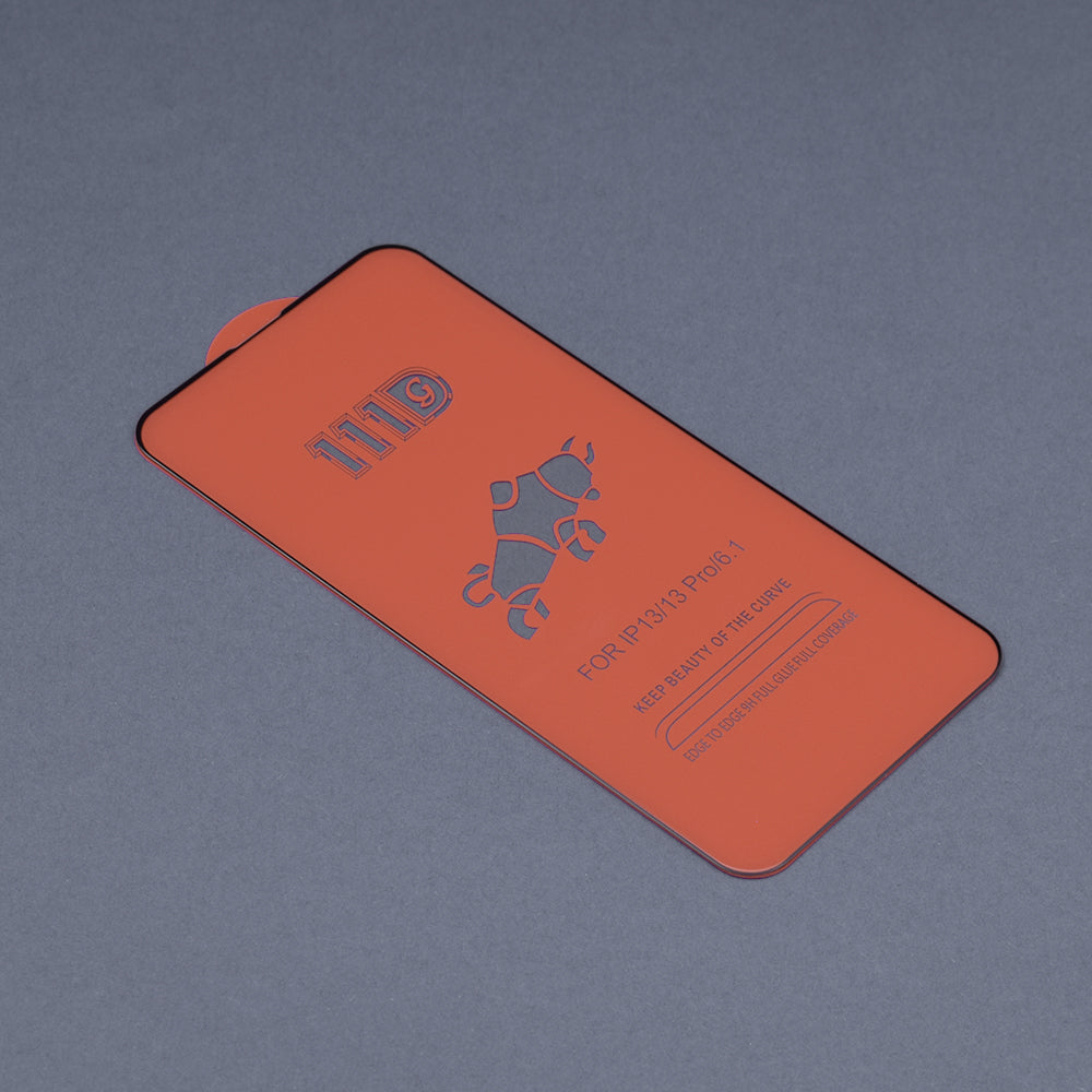 Pellicola protettiva per schermo Techsuit M2 per Apple iPhone 17e / 16e / 14 / 13 Pro, Vetro temperato, Full Glue, 111D, Nero