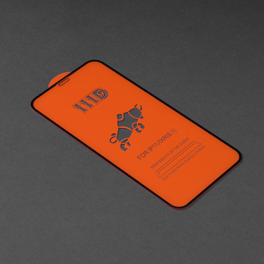 Pellicola protettiva per schermo Techsuit per Apple iPhone 11 / XR, Vetro temperato, Full Glue, 111D, Nero