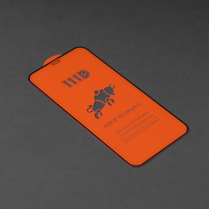 Pellicola protettiva per schermo Techsuit per Apple iPhone 12 / 12 Pro, Vetro temperato, Full Glue, 111D, Nero
