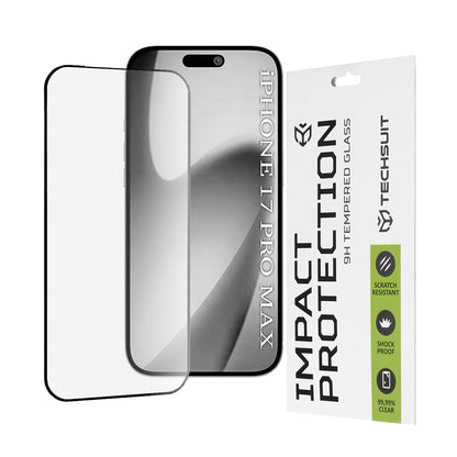 Pellicola protettiva per schermo Techsuit per Apple iPhone 17 Pro Max, Vetro Temperato, Full Glue, 111D, Nera