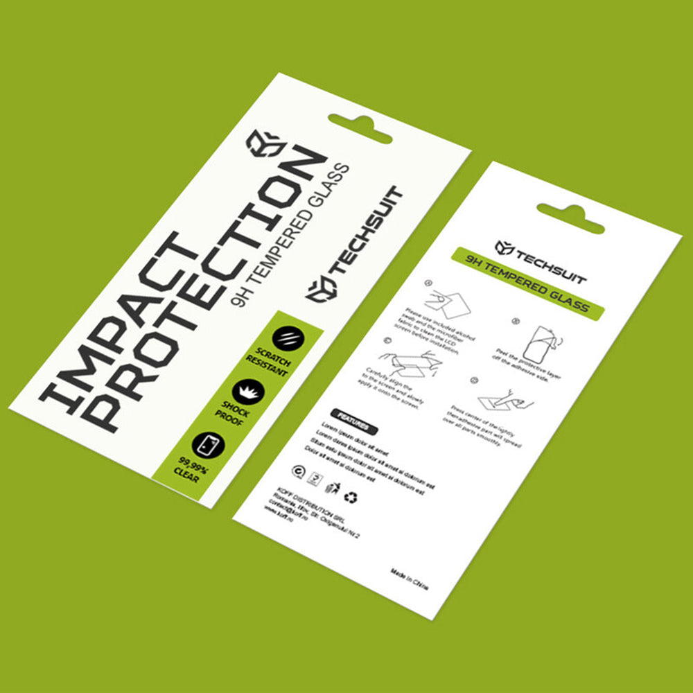 Pellicola protettiva Techsuit per Apple iPhone 17 Pro, Vetro Temperato, Full Glue, 111D, Nera
