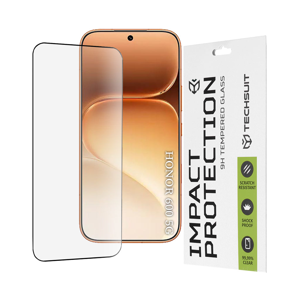 Pellicola Protettiva per Schermo Techsuit per Honor 600 Pro / 600, Vetro Temperato, Full Glue, 111D, Nero