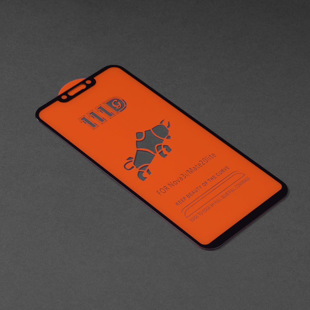 Pellicola Protettiva per Schermo Techsuit per Huawei P Smart+ 2019 / Mate 20 Lite / nova 3 / nova 3i, Vetro Temperato, Full Glue, 111D, Nero