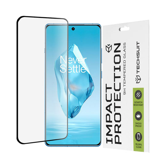 Pellicola protettiva per schermo Techsuit per OnePlus 12R, Vetro Temperato, Full Glue, 111D, Nero