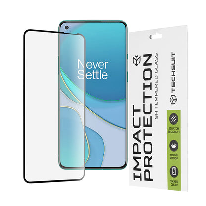 Pellicola protettiva per schermo Techsuit per OnePlus 8T, Vetro Temperato, Full Glue, 111D, Nero