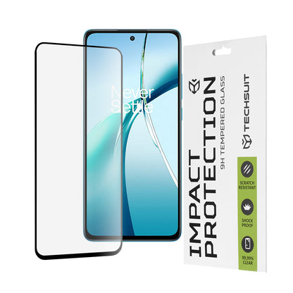 Pellicola protettiva per schermo Techsuit per OnePlus Nord CE4 Lite, Vetro temperato, Full Glue, 111D, Nero