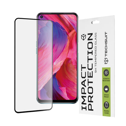 Pellicola protettiva per schermo Techsuit per OnePlus Nord N200 5G / Oppo A74 5G / A54 5G, Vetro temperato, Full Glue, 111D, Nero