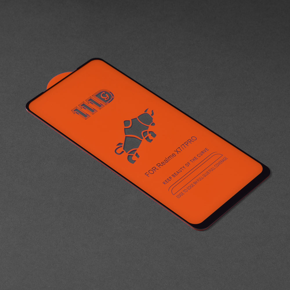 Pellicola protettiva per schermo Techsuit per Oppo Reno4 Lite, Vetro temperato, Full Glue, 111D, Nero