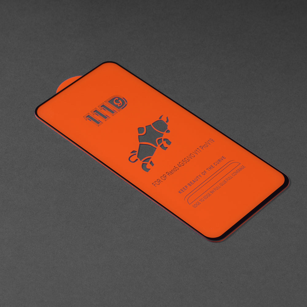 Pellicola protettiva per schermo Techsuit per Oppo Reno6 5G, Vetro temperato, Full Glue, 111D, Nero