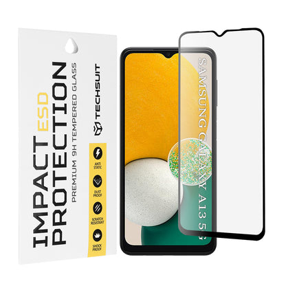Pellicola protettiva per schermo Techsuit per Samsung Galaxy A04 A045 / A04s A047 / A13 5G A136, Vetro temperato, Full Glue, Nero