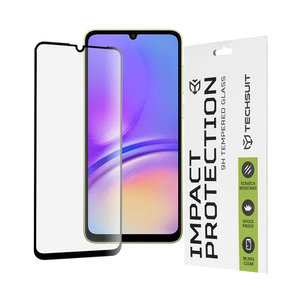 Pellicola protettiva per schermo Techsuit per Samsung Galaxy A05s A057 / A05 A055, Vetro temperato, Full Glue, 111D, Nero