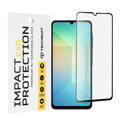 Pellicola protettiva per schermo Techsuit per Samsung Galaxy A06 A065, Vetro temperato, Full Glue, Nero