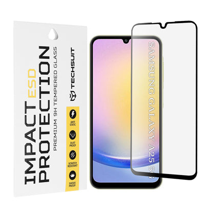 Pellicola protettiva per schermo Techsuit per Samsung Galaxy A25 A256, Vetro temperato, Full Glue, Nero