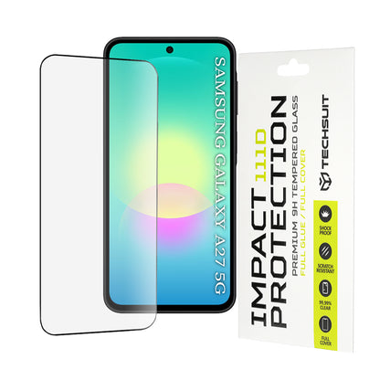 Pellicola protettiva per schermo Techsuit per Samsung Galaxy A27 5G, Vetro temperato, Full Glue, 111D, Nero