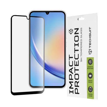 Pellicola protettiva per schermo Techsuit per Samsung Galaxy A34 A346, Vetro temperato, Full Glue, 111D, Nero