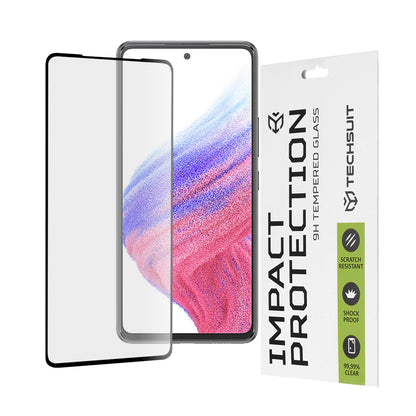 Pellicola protettiva per schermo Techsuit per Samsung Galaxy A53 5G A536, Vetro temperato, Full Glue, 111D, Nero