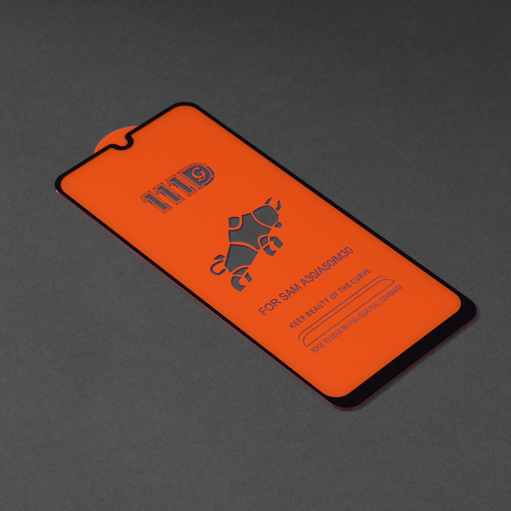 Pellicola protettiva per schermo Techsuit per Samsung Galaxy M31 M315 / M21 M215 / A50s A507 / A30s A307, Vetro temperato, Full Glue, 111D, Nero
