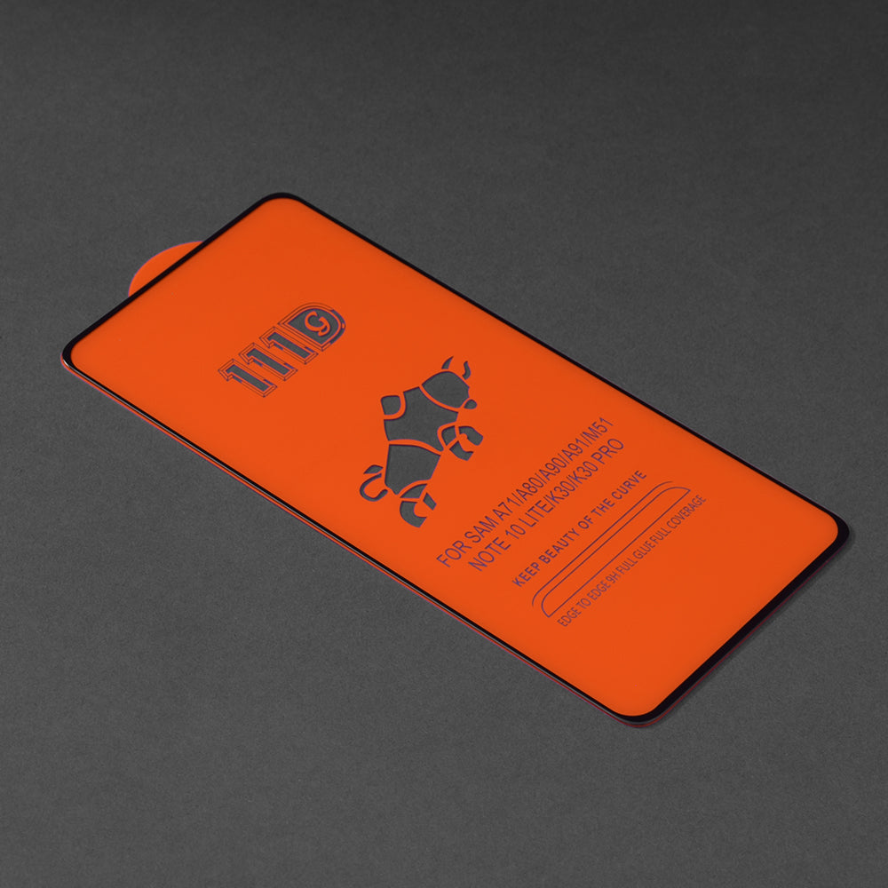 Pellicola protettiva per schermo Techsuit per Samsung Galaxy M51 M515 / A71 5G A716 / Note10 Lite N770, Vetro Temperato, Full Glue, 111D, Nero