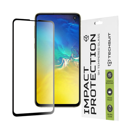 Pellicola protettiva per schermo Techsuit per Samsung Galaxy S10e G970, Vetro temperato, Full Glue, 111D, Nero