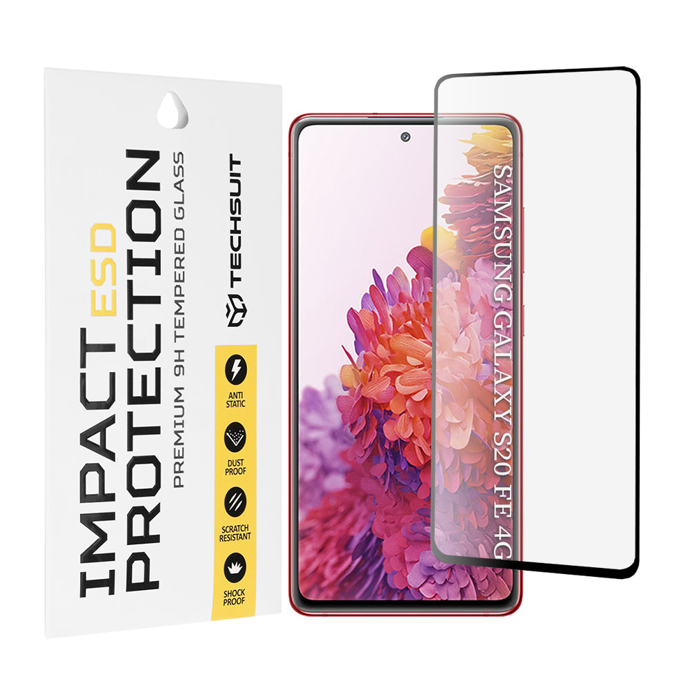 Pellicola protettiva per schermo Techsuit per Samsung Galaxy S20 FE 2022 G781 / S20 FE 5G G781 / S20 FE G780, Vetro temperato, Full Glue, Nero
